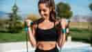 womends fitness with resistance bands